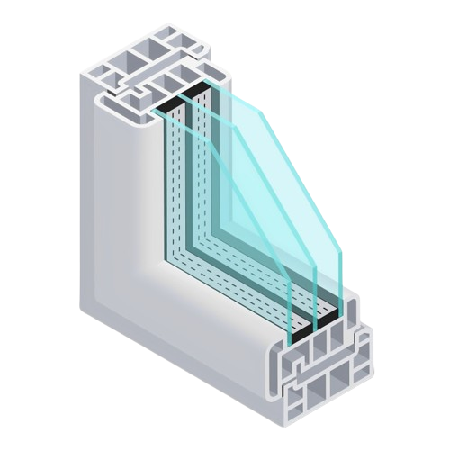Triple Glazed Unit (TGU): 5-10-5-10-5 mm Thickness with 3 no. (5mm) Toughened Tinted – Saint Gobain Glass with Argon/ Krypton Cavity (10mm) 