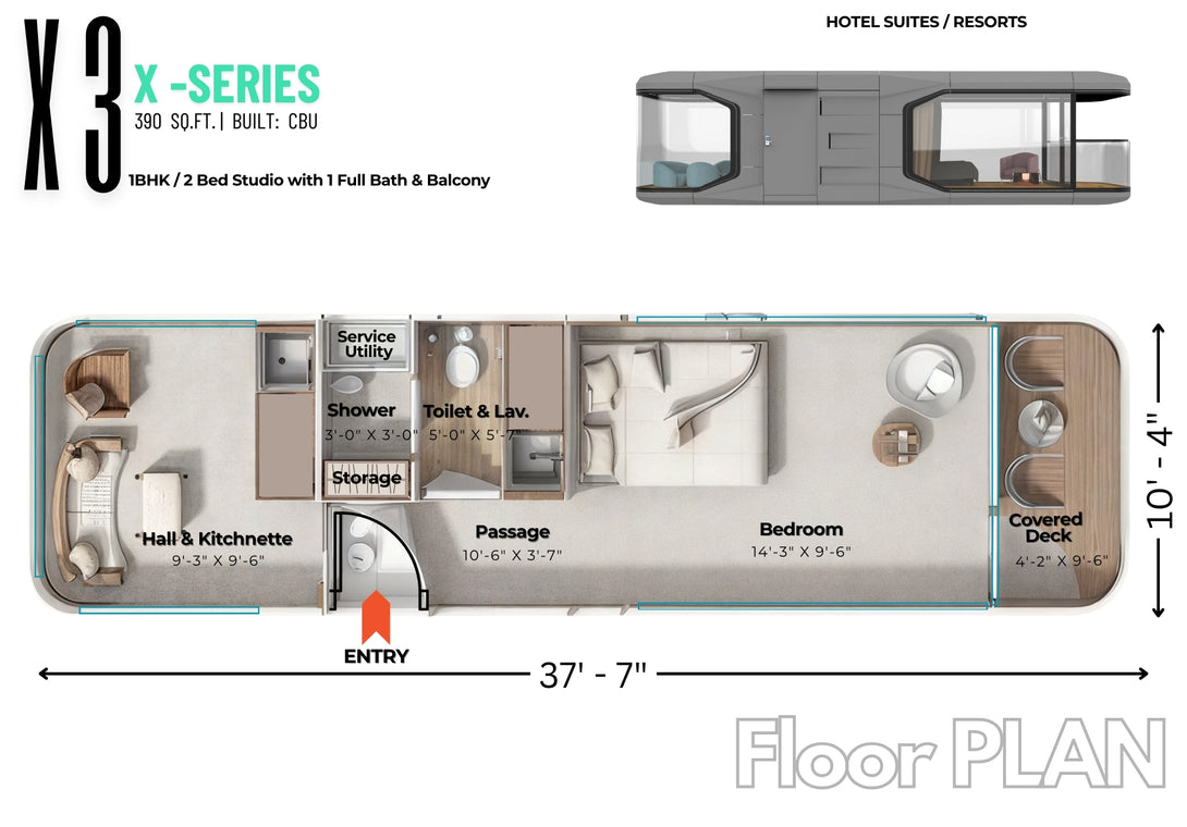 Model- X3 | Size- 390 Sq Ft – Uprear Build Pvt Ltd